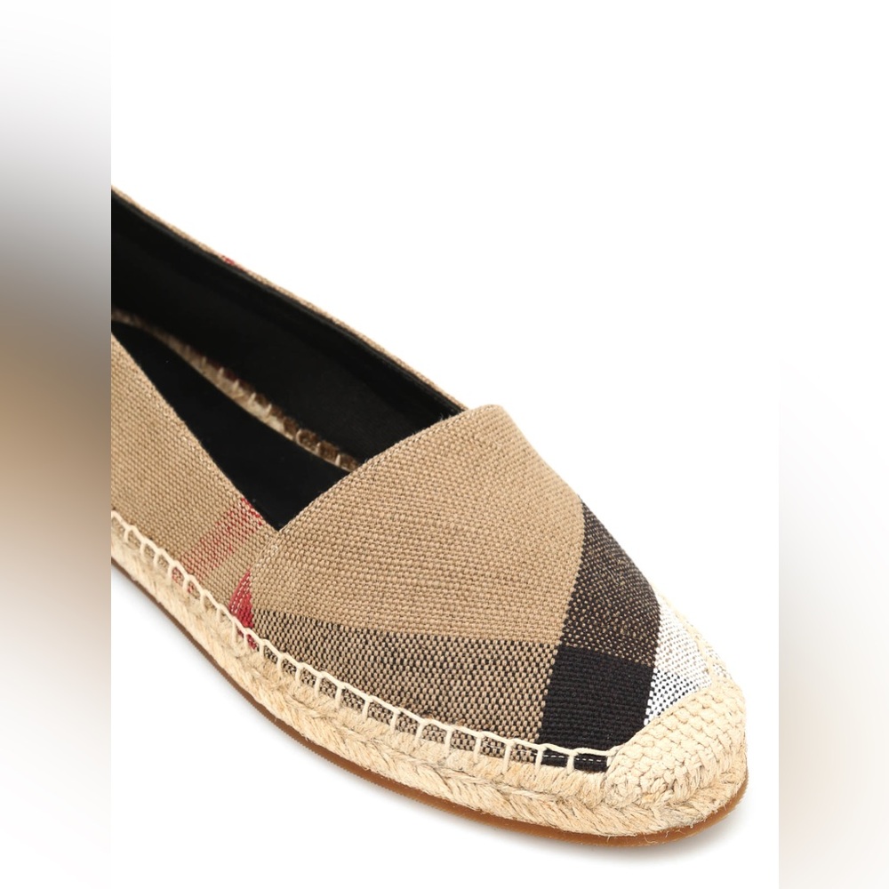 Burberry Tan and Black Espadrille Flats